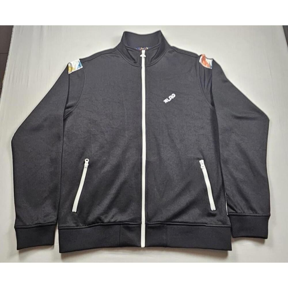 LRG Lifted Research Group Full Zip Track Jacket Mens Size‎ Large Black EUC